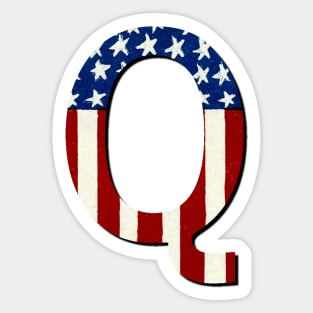 Vintage style Red White Blue Q Sticker